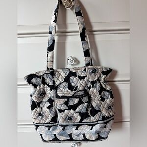 Vera Bradley Black and Cream Floral Tote